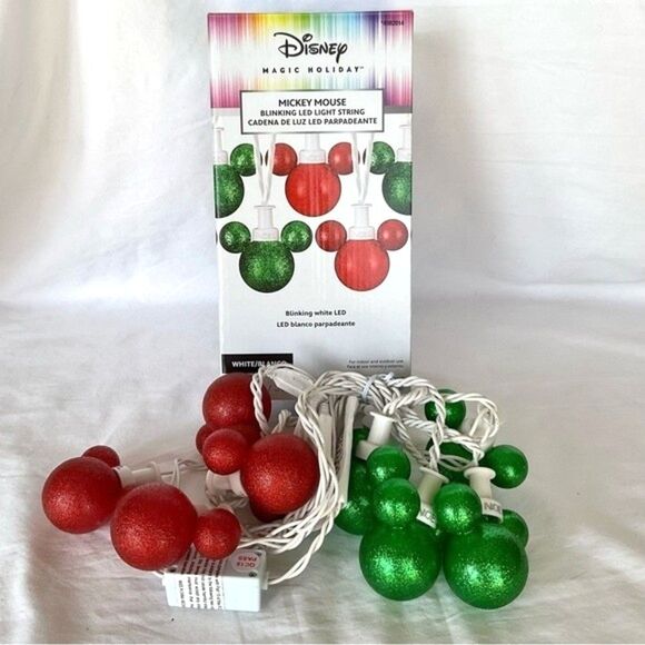 Disney Mickey Mouse Head Silhouette Holiday Christmas Lights Light String New - Picture 4 of 4
